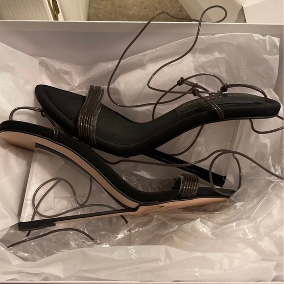 Good American Cinder-f*cking rella Wedge Black size 5 - Picture 3 of 8